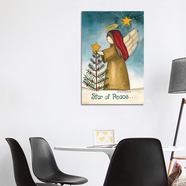 Star of Peace by Laurie Korsgaden - Wrapped Canvas Painting The Seasonal Aisle Size: 101.6cm H x 66.04cm W x 3.81cm D on Productcaster.