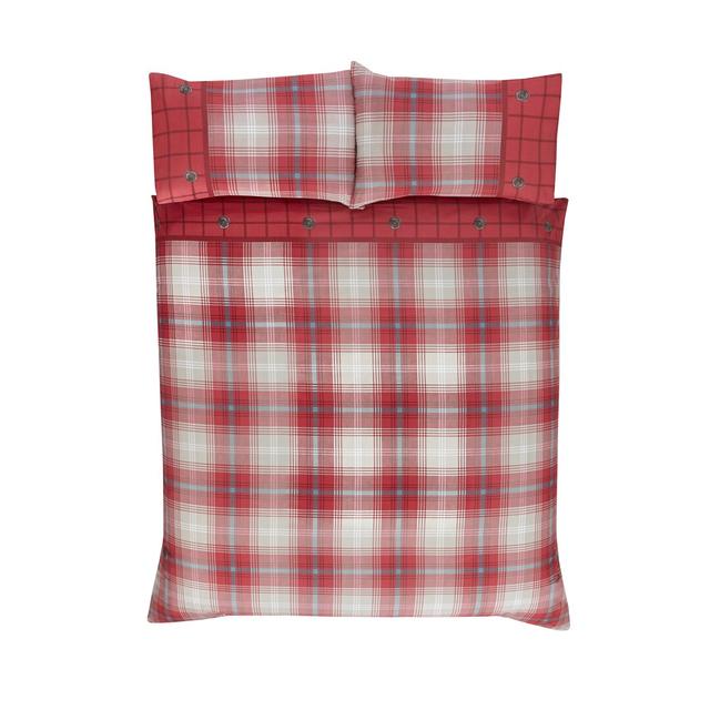 Ceasar Chequered Duvet Cover Set with Pillowcases August Grove Size: King Duvet Cover + 2 Standard Pillowcases on Productcaster.