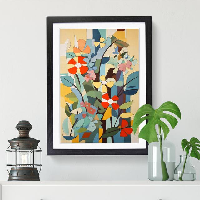 FRM-V0523-851X Flowers Bauhaus Design Vol.2 - Single Picture Frame Print Marlow Home Co. Format: Oak Framed, Size: 46cm H x 34cm W x 2cm D on Productcaster.