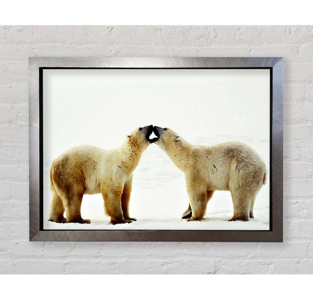 Polar Bear Love - Print Union Rustic Format: Silver Framed Paper, Size: 100cm H x 141.4cm W x 3.4cm D on Productcaster.