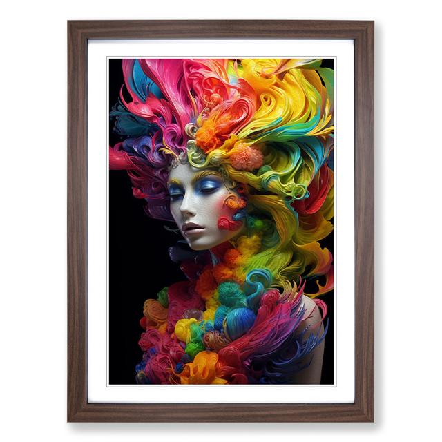 Rainbow Baroque - Single Picture Frame Art Prints on Wood Rosdorf Park Format: Walnut Framed, Size: 46cm H x 34cm W x 2cm D on Productcaster.