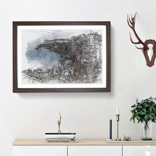 Monte Carlo Skyline in Monaco - Picture Frame Graphic Art Print East Urban Home Frame Option: Walnut Framed, Size: 48cm H x 65cm W x 2cm D on Productcaster.