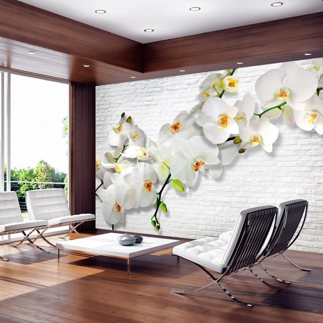 Fototapete Orchids on Wall East Urban Home Größe: 400 cm x 280 cm on Productcaster.