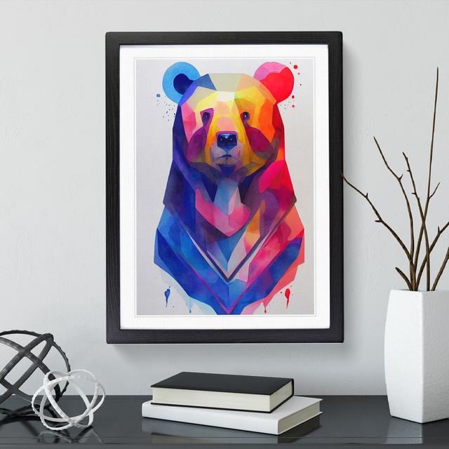 Splashed Bear No.1 Abstract Alpen Home Size: 36cm H x 27cm W, Format: Black Framed, Matte Colour: White on Productcaster.