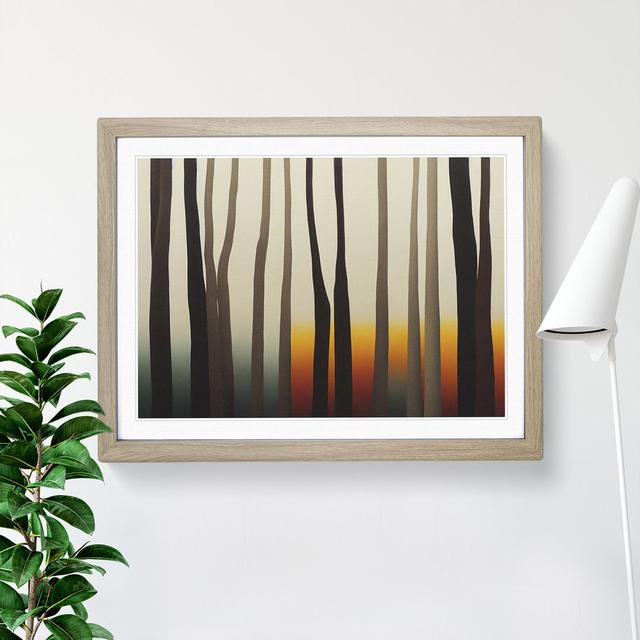 XH1022-10174X Winter Abstract Forest - Single Picture Frame Painting Alpen Home Size: 25cm H x 34cm W x 2cm D, Frame Colour: Oak on Productcaster.