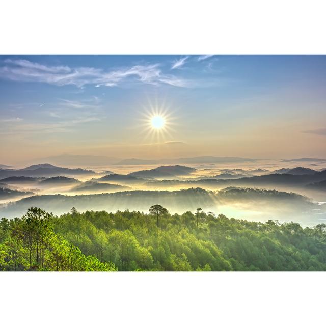 Sunrise over Hill by HuyThoai - Wrapped Canvas Photograph Union Rustic Size: 20cm H x 30cm W x 3.8cm D on Productcaster.