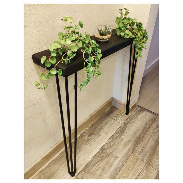 Harb Console Table Borough Wharf Table Top Colour: Black, Size: 105 H x 120 W x 17.5 D cm on Productcaster.