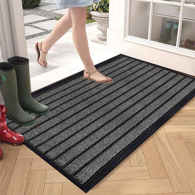 Mavra Indoor /Outdoor Non-Slip Hallway Rubber Door Mat 17 Stories Mat Size: 80cm H x 50cm x 80cm L, Colour: Grey on Productcaster.