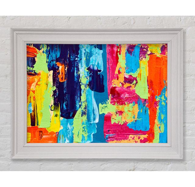 Vibrant Patchwork Blobs Framed Print Ivy Bronx Size: 100cm H x 141.4cm W on Productcaster.