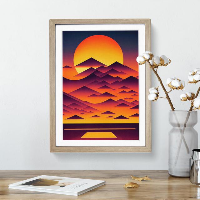 Mountain Sunset - Single Picture Frame Print Alpen Home Frame Colour: Oak, Size: 64cm H x 46cm W x 2cm D on Productcaster.