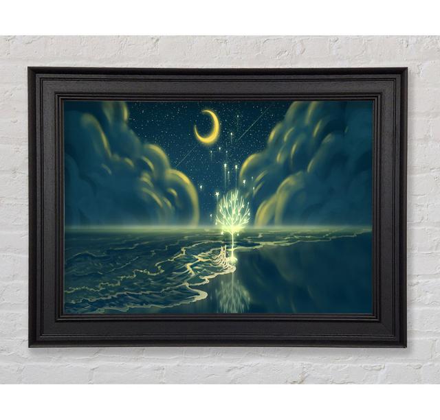 The Crescent Moon Waterline Framed Print Highland Dunes Size: 42cm H x 59.7cm W x 8cm D on Productcaster.