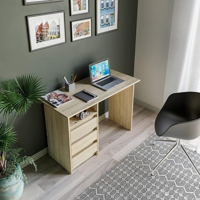 Fabiana 110.4Cm W Rectangle Writing Desk Latitude Run Colour: Wood on Productcaster.