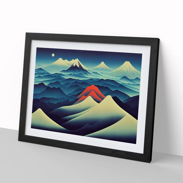 Sculptured Japanese Mountains - Picture Frame Painting Alpen Home Frame Colour: Black , Size: 34cm H x 46cm W x 2cm D on Productcaster.