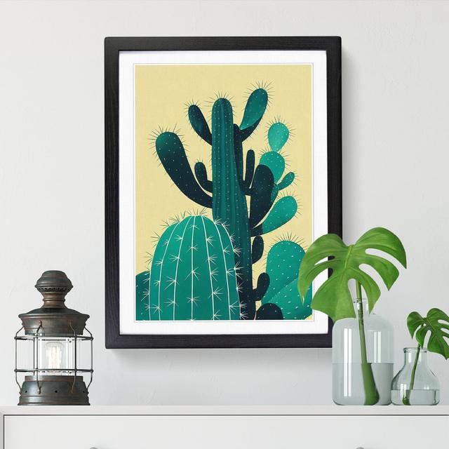 FRM-V0523-335X Cactus Cacti Digital - Single Picture Frame Print Natur Pur Size: 46cm H x 34cm W x 2cm D, Format: Oak Framed on Productcaster.