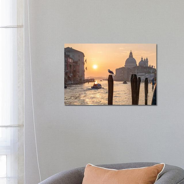 Grand Canal At Sunrise II by Jan Becke - Wrapped Canvas Gallery-Wrapped Canvas Giclée Breakwater Bay Size: 45.72cm H x 66.04cm W on Productcaster.