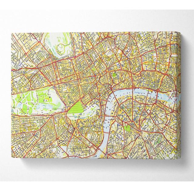 Karte von London - Kunstdrucke auf Segeltuch 17 Stories Größe: 101,6 cm H x 142,2 cm B x 10 cm T on Productcaster.