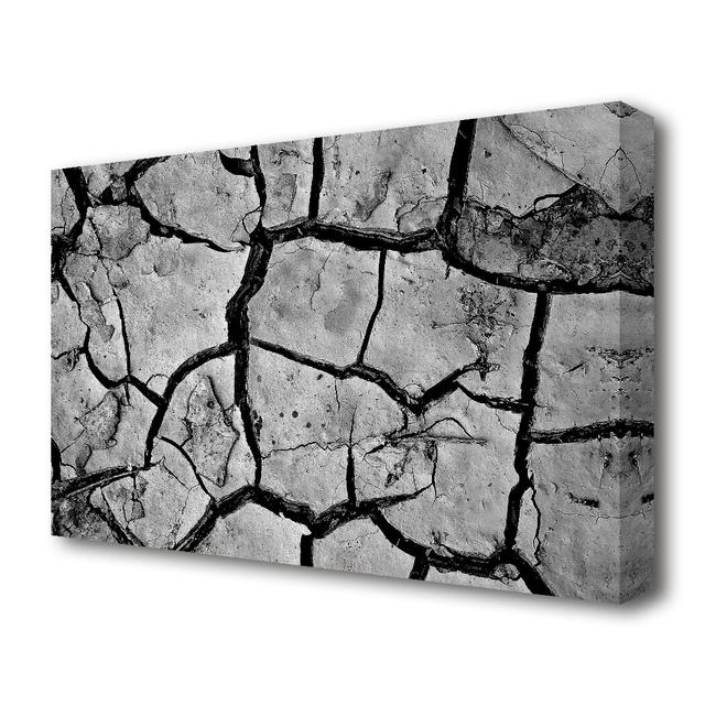 Cracked Mud - Wrapped Canvas Photograph Print East Urban Home Size: 101.6 cm H x 142.2 cm W on Productcaster.