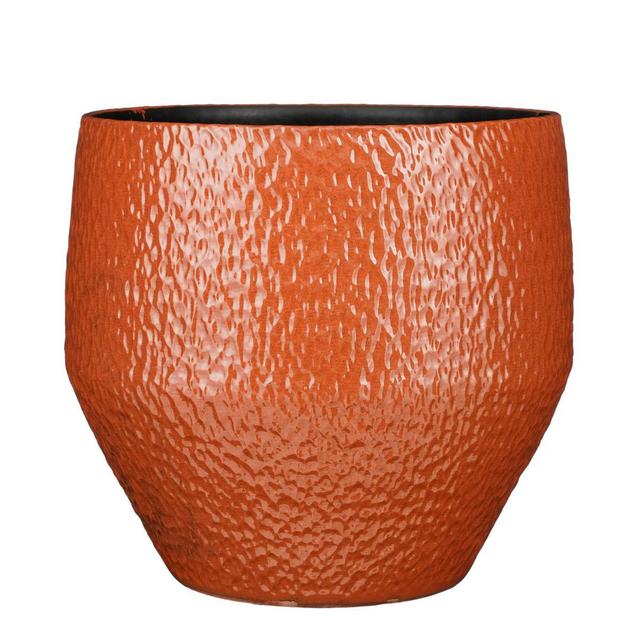 Alimzhan Ceramic Pot Planter Latitude Run Size: 30cm H x 32cm W x 32cm D, Colour: Brown on Productcaster.