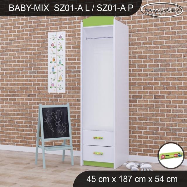 Baby Mix Train 1 Door Wardrobe Happy Babies Colour: Green on Productcaster.