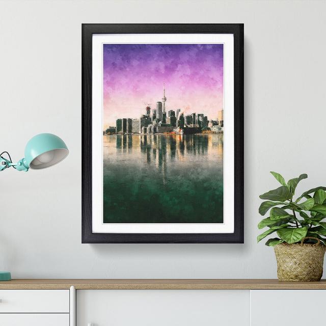 Skyline Of Toronto In Canada Painting - Picture Frame Graphic Art East Urban Home Size: 33cm H x 24cm W x 2cm D, Frame Option: Black Framed on Productcaster.