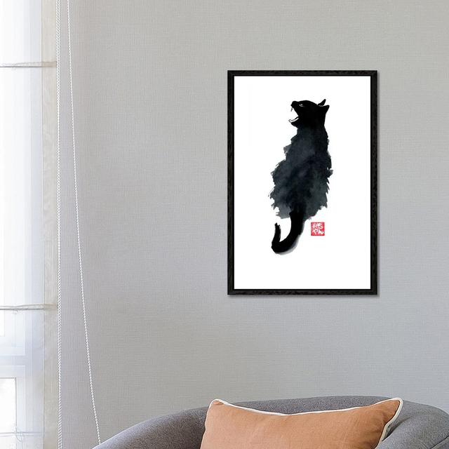 Crying Cat by Péchane - Print on Canvas Bloomsbury Market Format: Black Framed, Size: 66.04cm H x 45.72cm W x 3.81cm D on Productcaster.