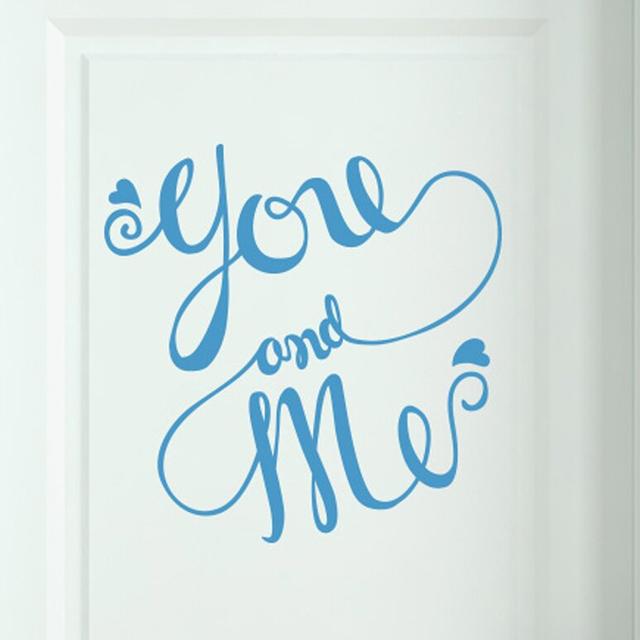 You and Me Intertwined Door Room Wall Sticker Maturi Colour: Blue on Productcaster.