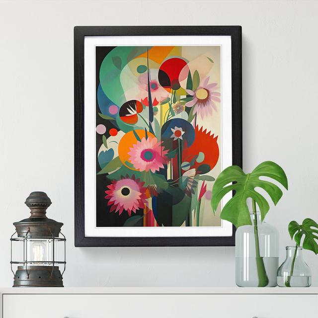 FRM-V0523-850X Flowers Bauhaus Design Vol.1 - Picture Frame Print Marlow Home Co. Format: Walnut Framed, Size: 64cm H x 46cm W on Productcaster.