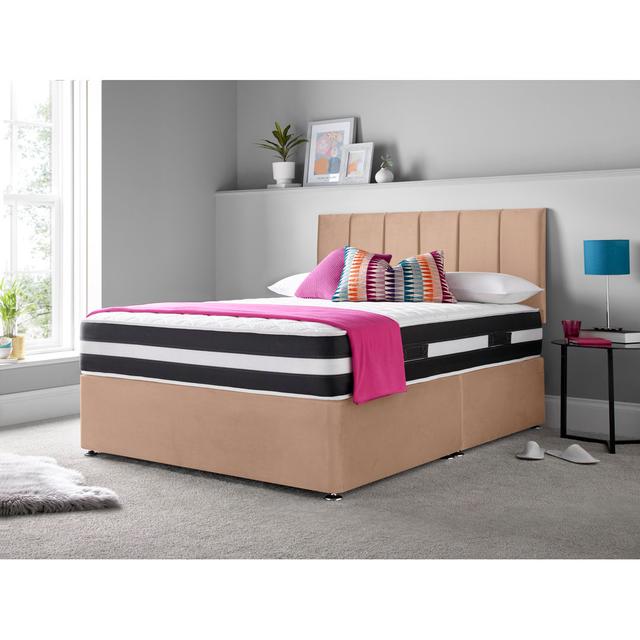 Madelief Divan Bed Set 17 Stories Colour: Mink, Storage Type: No Drawers, Size: Kingsize (5') on Productcaster.