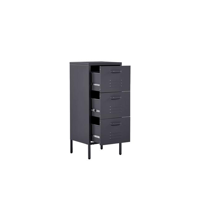 Montz 3 Drawer 43Cm W Chest of Drawers Williston Forge Colour: Black on Productcaster.