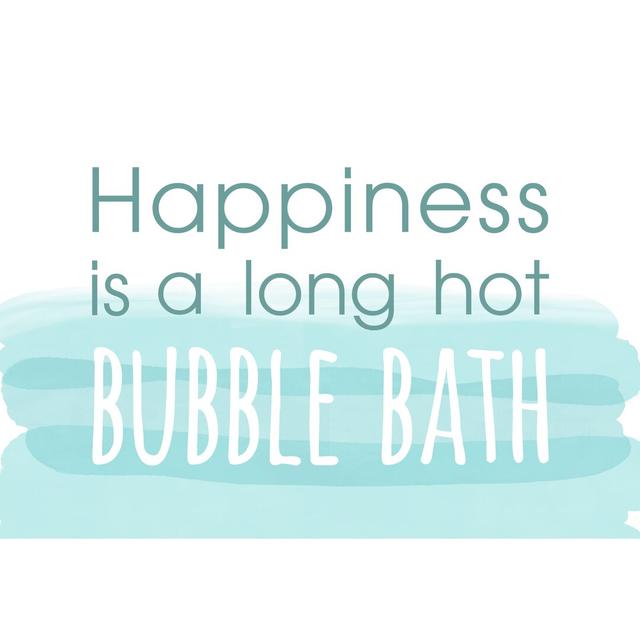 Happy Bubbles - Wrapped Canvas Textual Art Print Happy Larry Size: 51cm H x 76cm W x 3.8cm D on Productcaster.