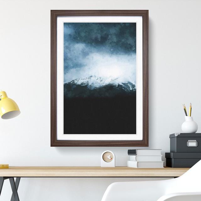 Snow Topped Mountain Painting - Picture Frame Graphic Art East Urban Home Frame Option: Walnut Framed, Size: 63cm H x 45cm W x 2cm D on Productcaster.