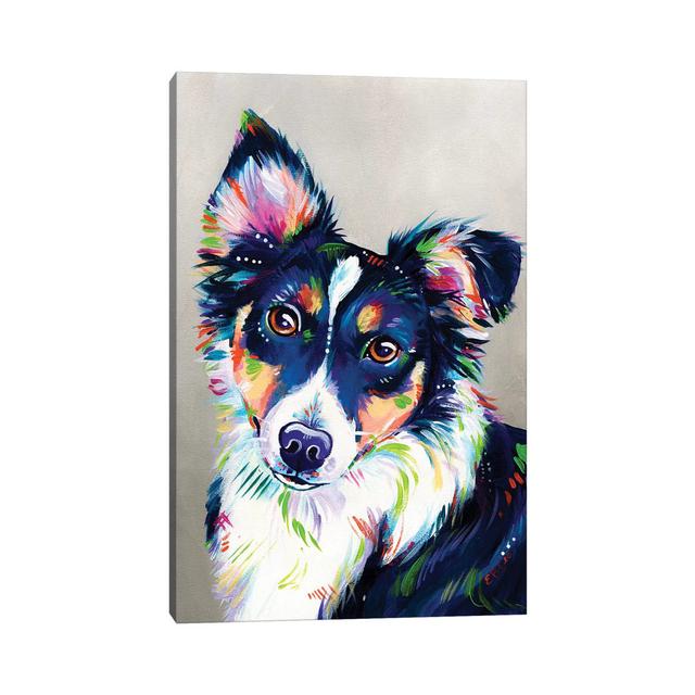 Holly - Border Collie Portrait by Eve Izzett - Wrapped Canvas Print Rosalind Wheeler Size: 101.6cm H x 66.04cm W x 1.91cm D on Productcaster.