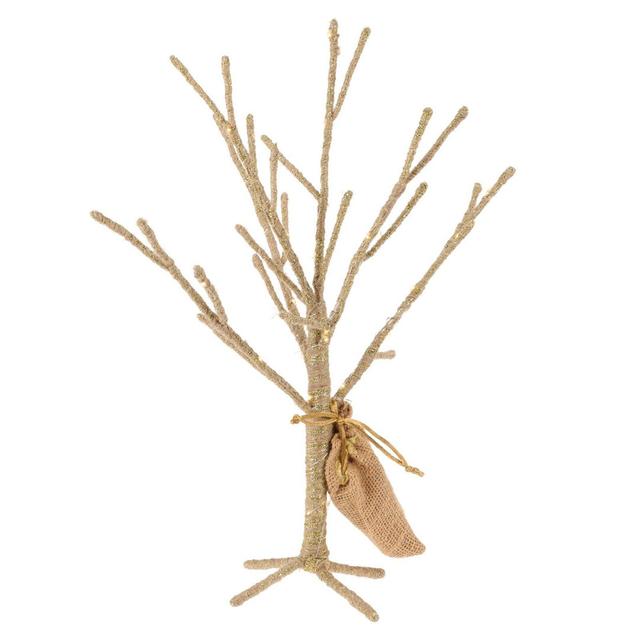 Warm White LED Artificial Xmas Twig Lighted Trees & Branches The Seasonal Aisle Colour: Gold, Size: 40cm H x 40cm W x 40cm D on Productcaster.