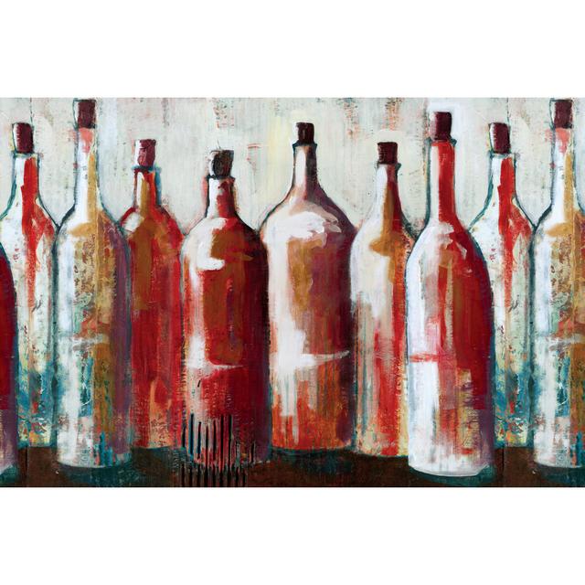 Wine in a Line - Wrapped Canvas Art Prints ClassicLiving Size: 30cm H x 46cm W x 3.8cm D on Productcaster.