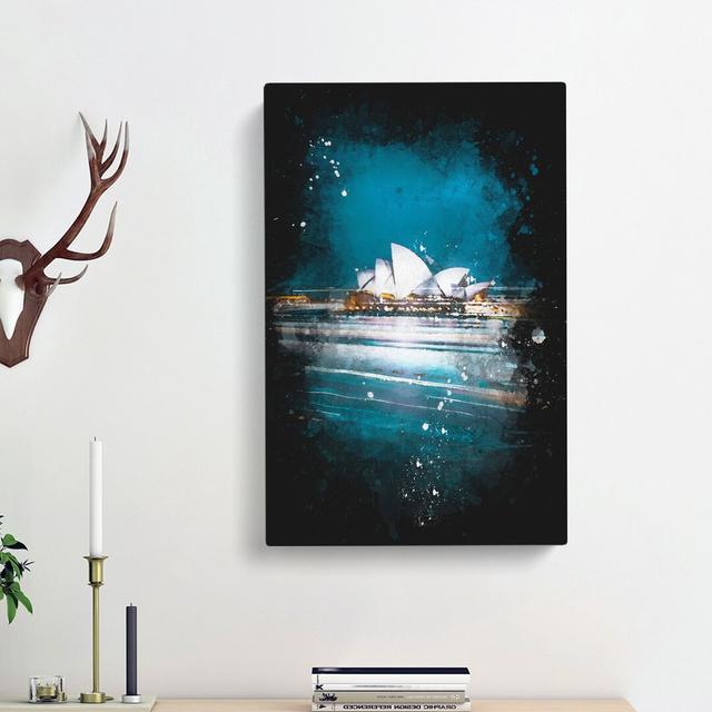 Sydney Opera House Lights - Wrapped Canvas Painting Print East Urban Home Size: 50cm H x 35cm W x 3cm D on Productcaster.