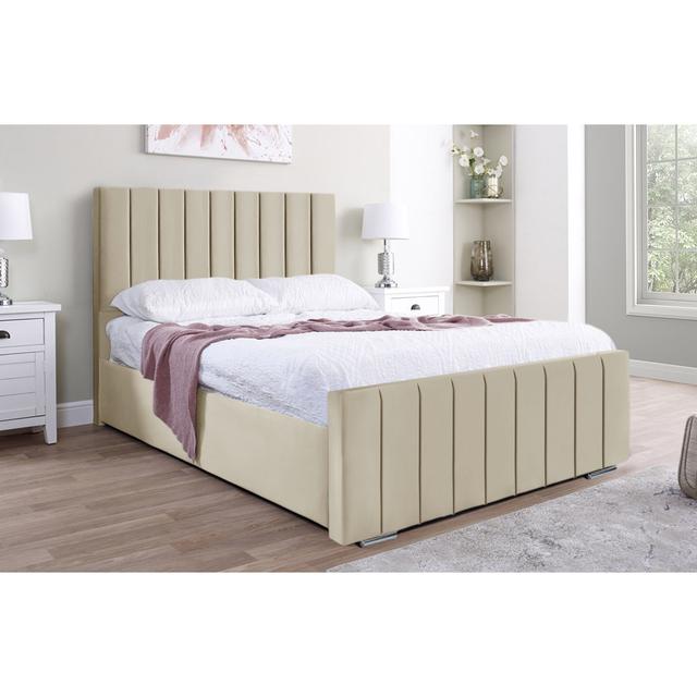 Arlon Upholstered Storage Bed Fairmont Park Size: Double (4'6), Colour: Cream on Productcaster.