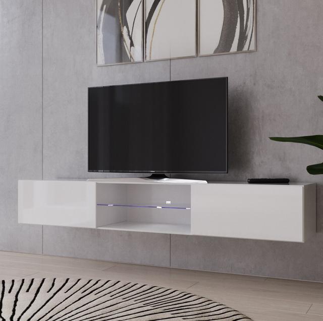 Bertin TV Stand for TVs up to 75" 17 Stories Colour: White/White Gloss on Productcaster.