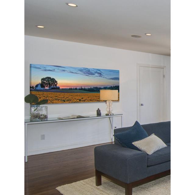 Sundown on the Farm by Don Schwartz - Wrapped Canvas Panoramic Photograph Print East Urban Home Size: 38 cm H x 114 cm W on Productcaster.