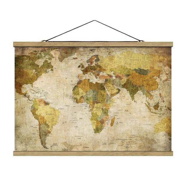 Grafikdruck World Map Williston Forge Maße: 53,5 cm H x 80 cm B x 0,3 cm T on Productcaster.