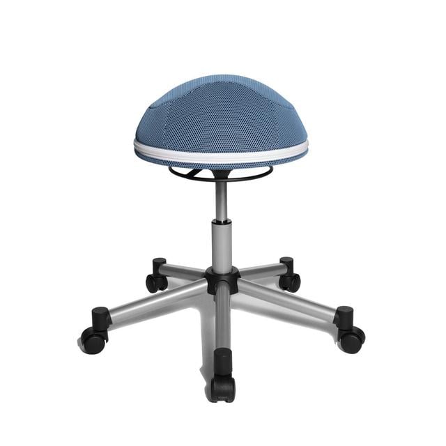 Height-adjustable office stool Symple Stuff Seat Colour: Light blue on Productcaster.