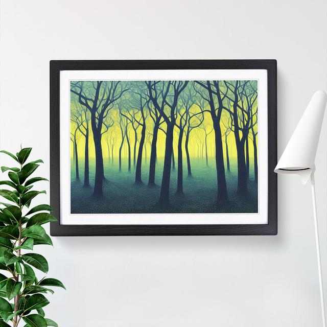 Dynamic Abstract Forest - Picture Frame Painting Alpen Home Size: 25cm H x 34cm W x 2cm D, Frame Colour: Black on Productcaster.