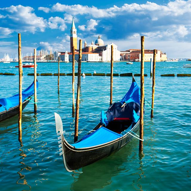 Gondolas in Venezia by Ventdusud - Wrapped Canvas Photograph Breakwater Bay Size: 30cm H x 30cm W on Productcaster.