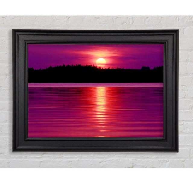 Pink Lake Reflections Framed Print Highland Dunes Size: 84.1cm H x 142.2cm W on Productcaster.