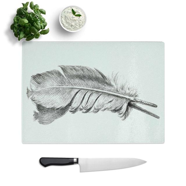 Glass Feather by Jean Bernard Chopping Board East Urban Home Size: 28.5 cm W x 20 cm L on Productcaster.