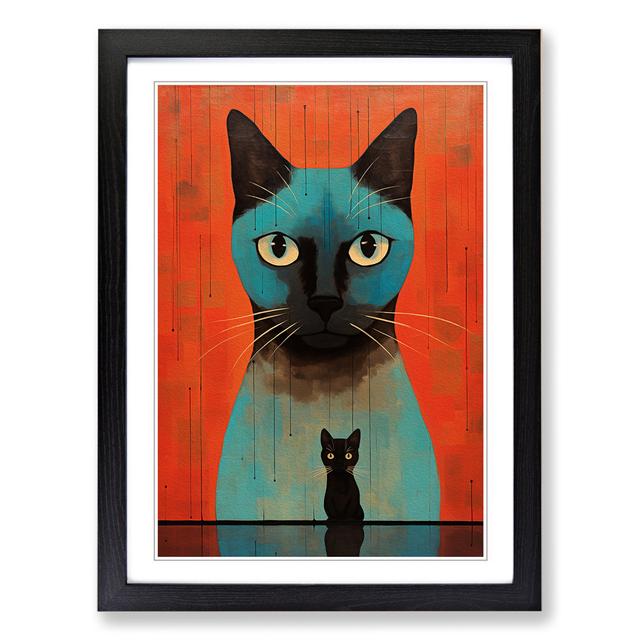 Siamese Cat No.3 - Print Marlow Home Co. Format: Black Framed, Size: 46cm H x 34cm W on Productcaster.