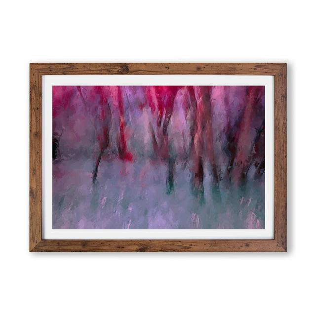 'Abstract Forest' - Picture Frame Painting Print on Paper East Urban Home Frame Option: Walnut, Size: 62cm H x 87cm W x 2cm D on Productcaster.