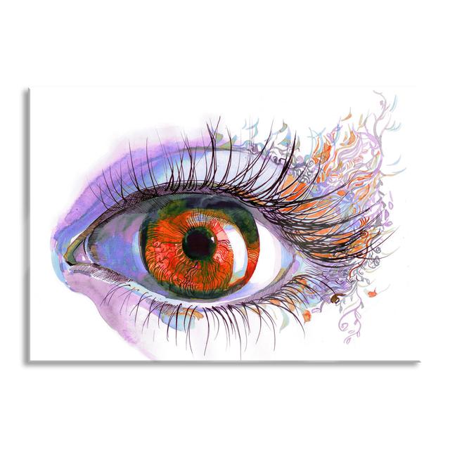 Beautiful Drawing Of An Eye - No Frame Print on Glass Brayden Studio Size: 70cm H x 100cm W on Productcaster.