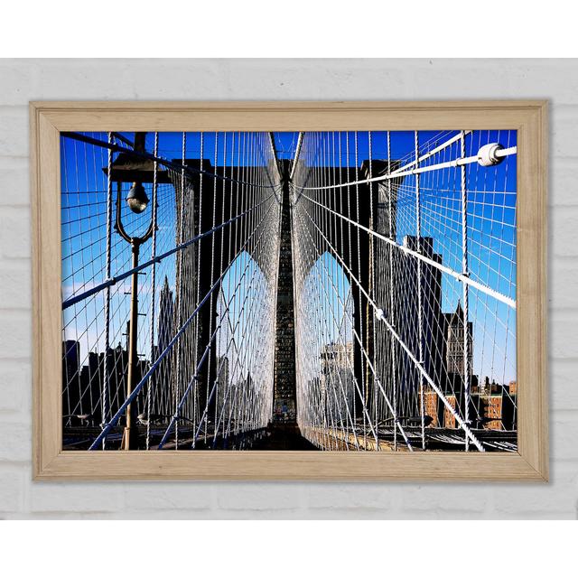 Structure Of Brooklyn Bridge - Single Picture Frame Art Prints Brayden Studio Size: 21cm H x 29.7cm W x 1.5cm D on Productcaster.