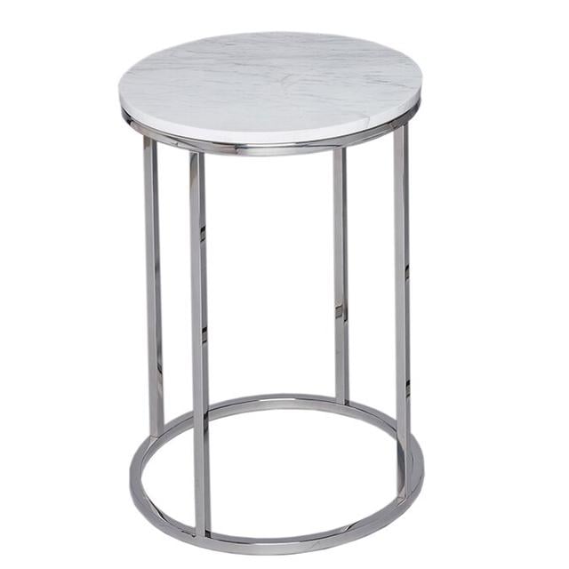 Licata Side Table Wrought Studio Finish: Marble / Polished on Productcaster.