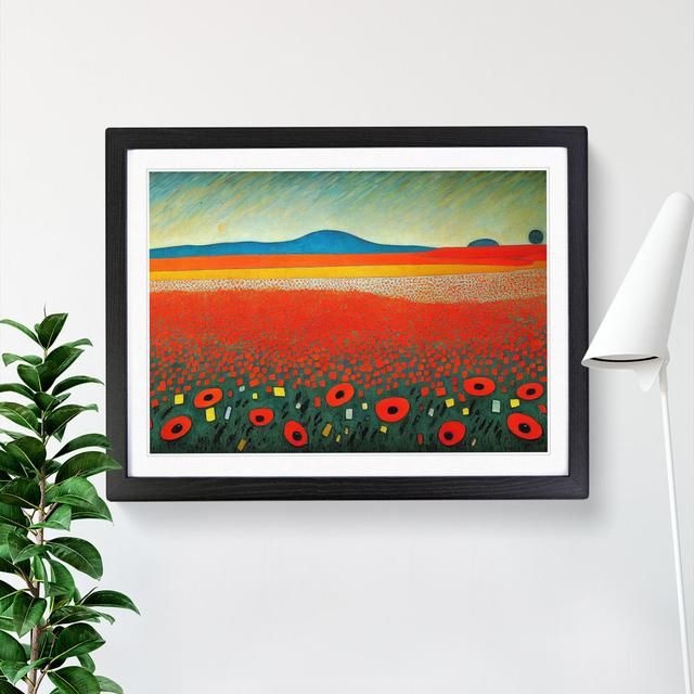 Graceful Poppy Field Flowers - Single Picture Frame Print Marlow Home Co. Size: 34cm H x 46cm W x 2cm D, Format: Black Framed on Productcaster.